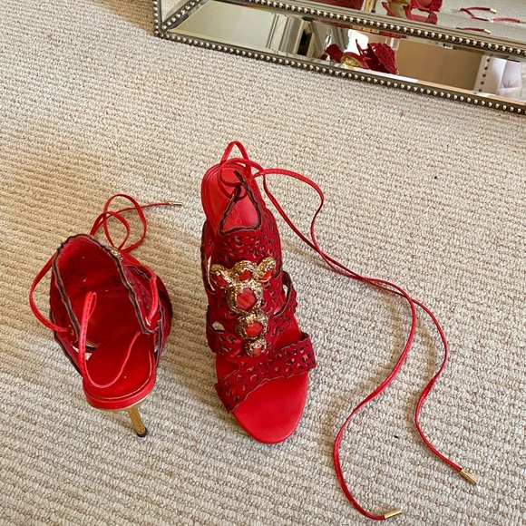 Sergio Rossi sandals, red color
